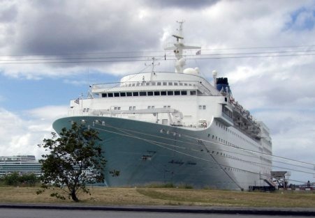 cruise ship docked in bridgetown