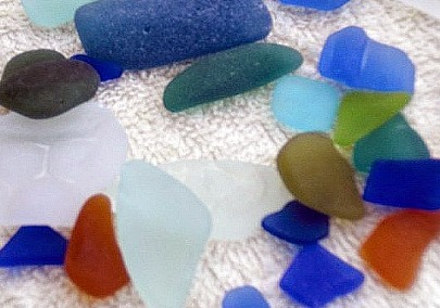 sea glass found on paradise beach barbados